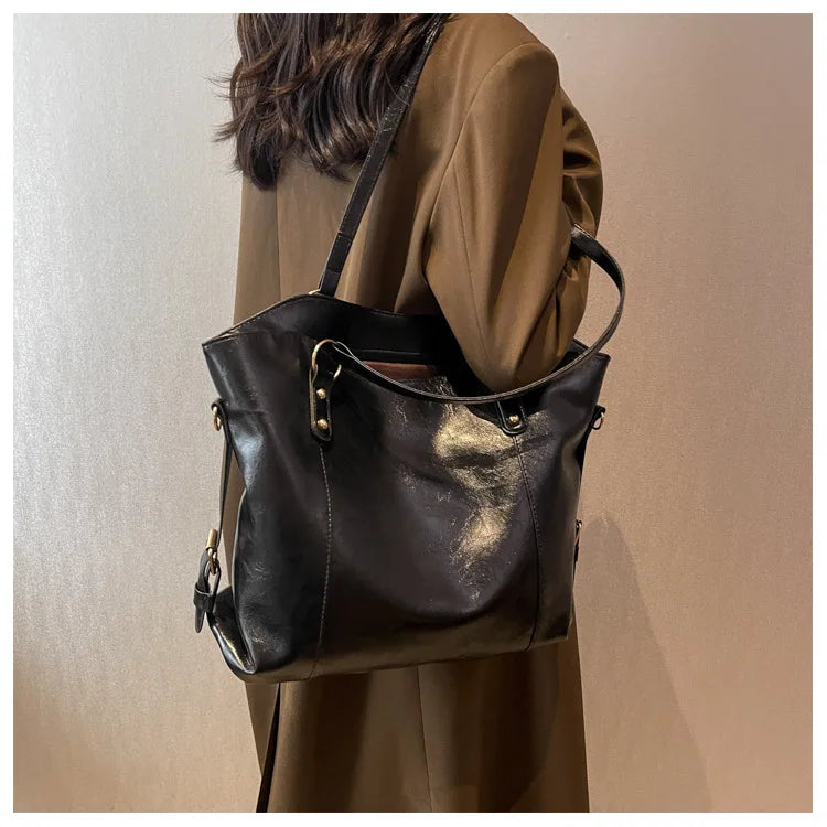 ROSE - Grand Sac à Main de Cours Élégant noir