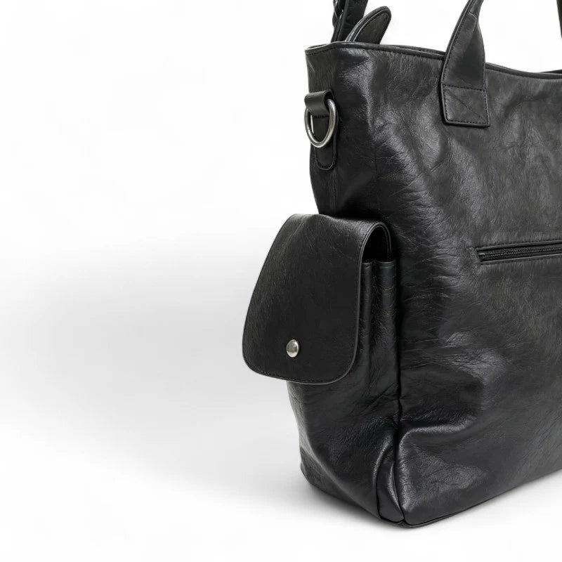 Sac Alba XL, grand sac à main vegan spacieux et élégant, format 40 x 15 x 35 cm, parfait pour ordinateur portable 16 pouces et documents A4.