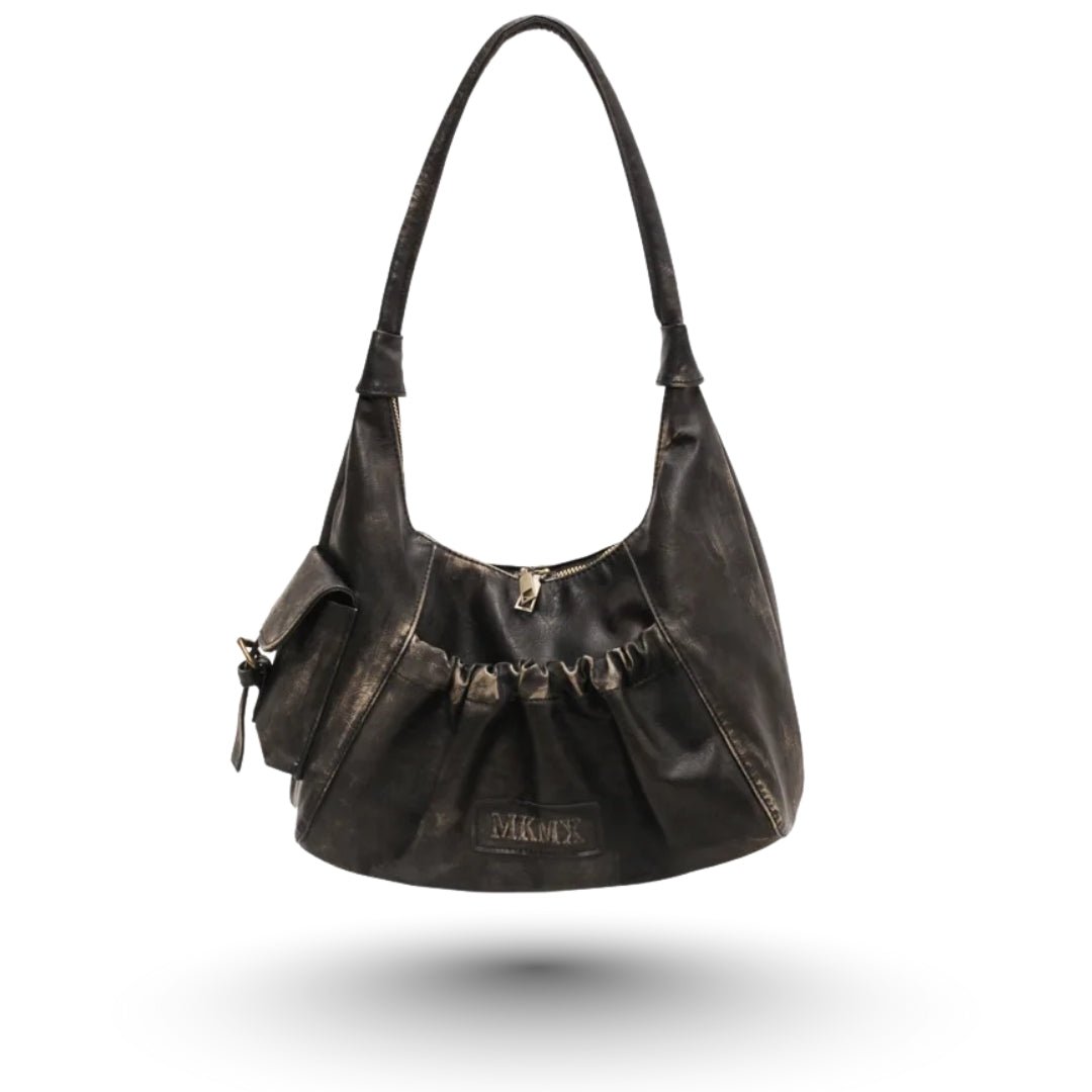 AMIRA – Sac vintage noir, élégant et robuste, parfait pour cours et travail.