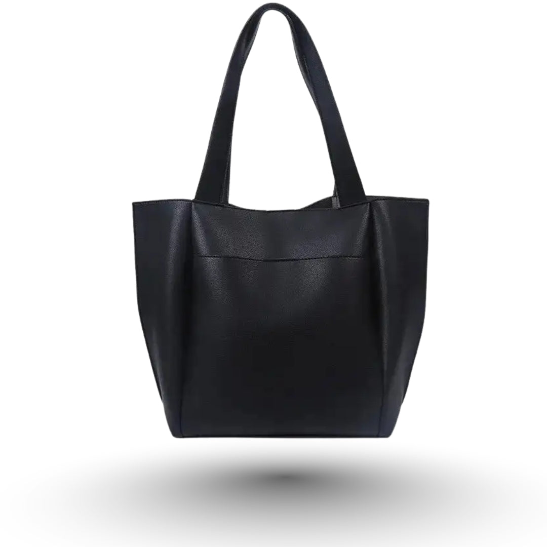 AURELIA – Grand sac à main de cours en cuir souple noir, pratique et élégant.