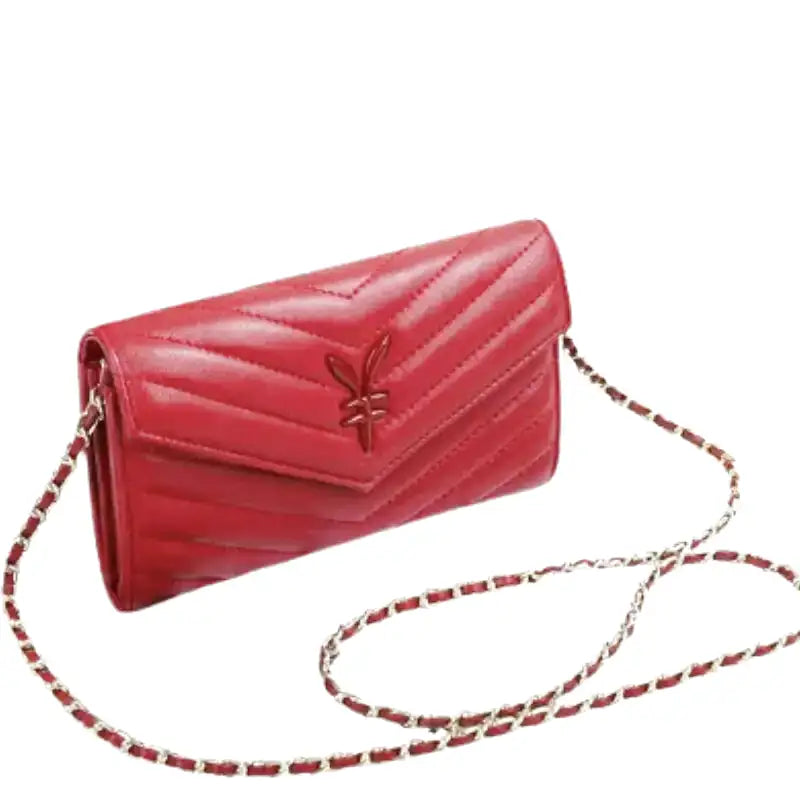 Petit sac à main pochette rouge en cuir souple CHOU, élégant, compact et pratique, parfait pour transporter téléphone, clés et porte-cartes avec style, design vegan et cruelty-free.