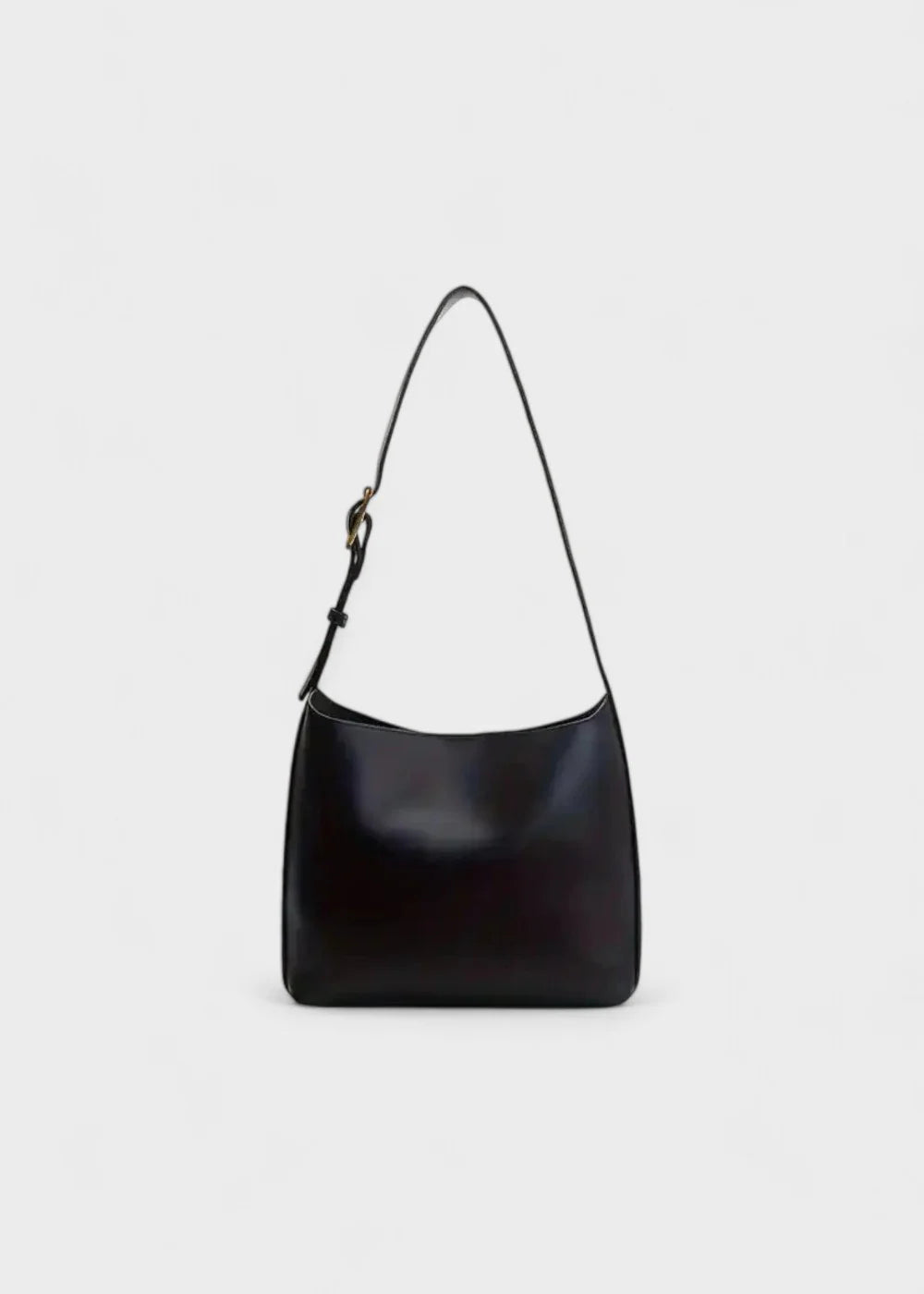 CLARISSE grand sac à main cabas en cuir noir vegan avec bandoulière chic et fonctionnelle