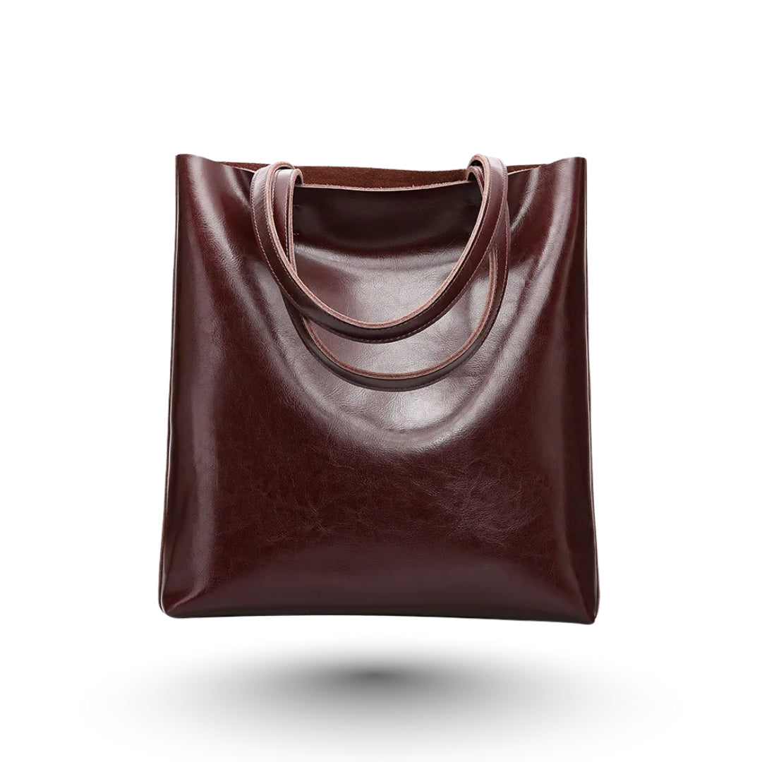 DANIELA – Sac cuir rétro café, élégant et pratique, idéal pour cahiers et accessoires.