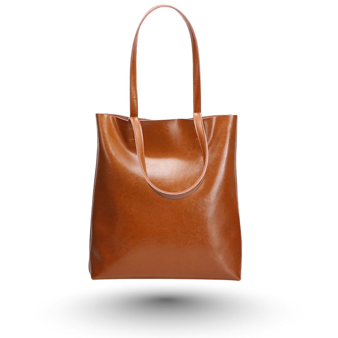 DANIELA – Sac cuir rétro camel, élégant et pratique, idéal pour cahiers et accessoires.