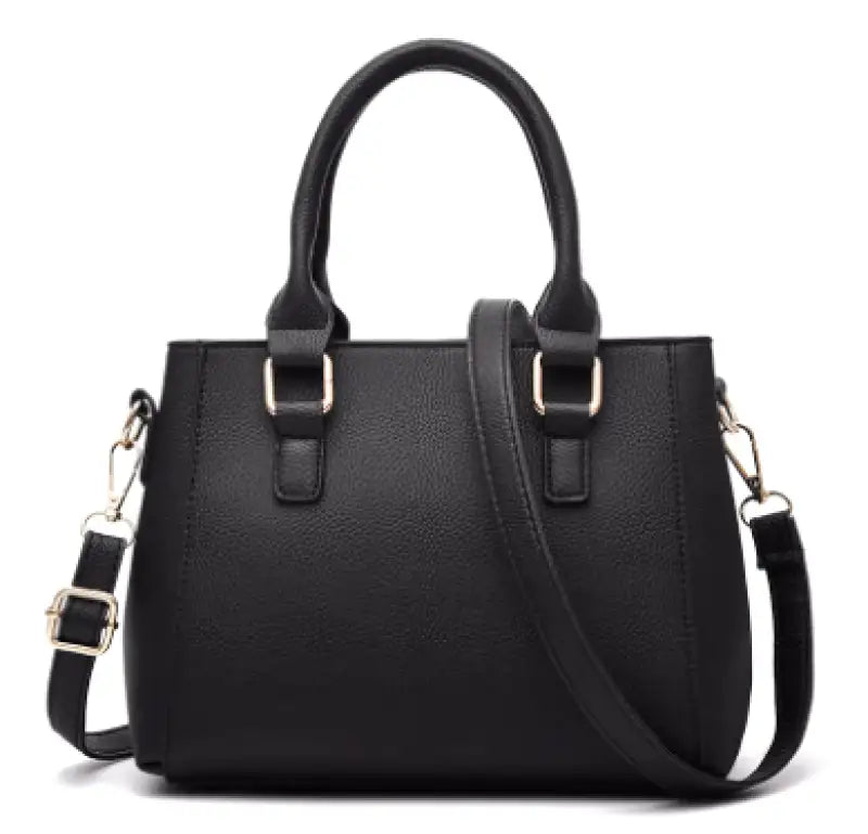 sac ELLA sac à main bandoulière chic vegan cuir noir élégant femme, format compact avec poches pratiques et bandoulière réglable pour un style moderne