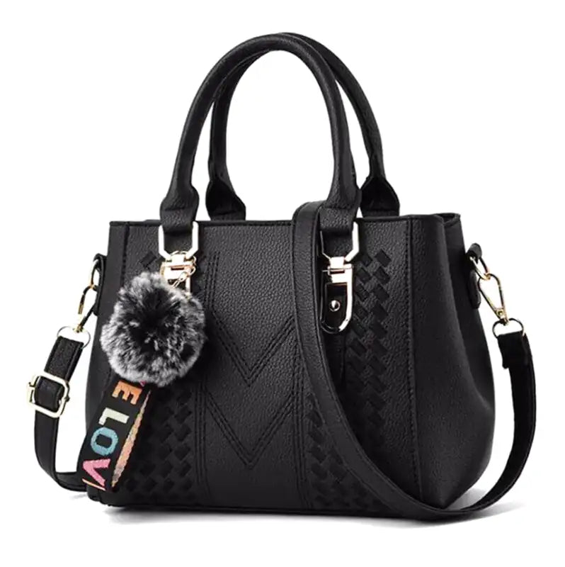 sac ELLA sac à main bandoulière chic vegan cuir noir élégant femme, format compact avec poches pratiques et bandoulière réglable pour un style moderne
