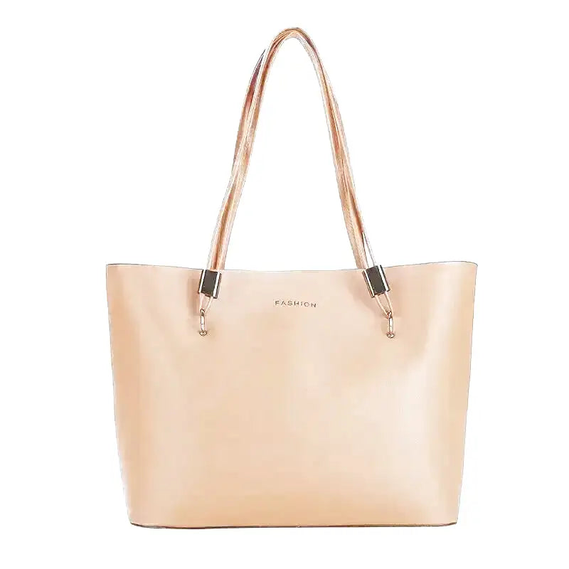 EMELINA - Grand Sac à Main Cabas en Cuir Souple Camel pour Femme
