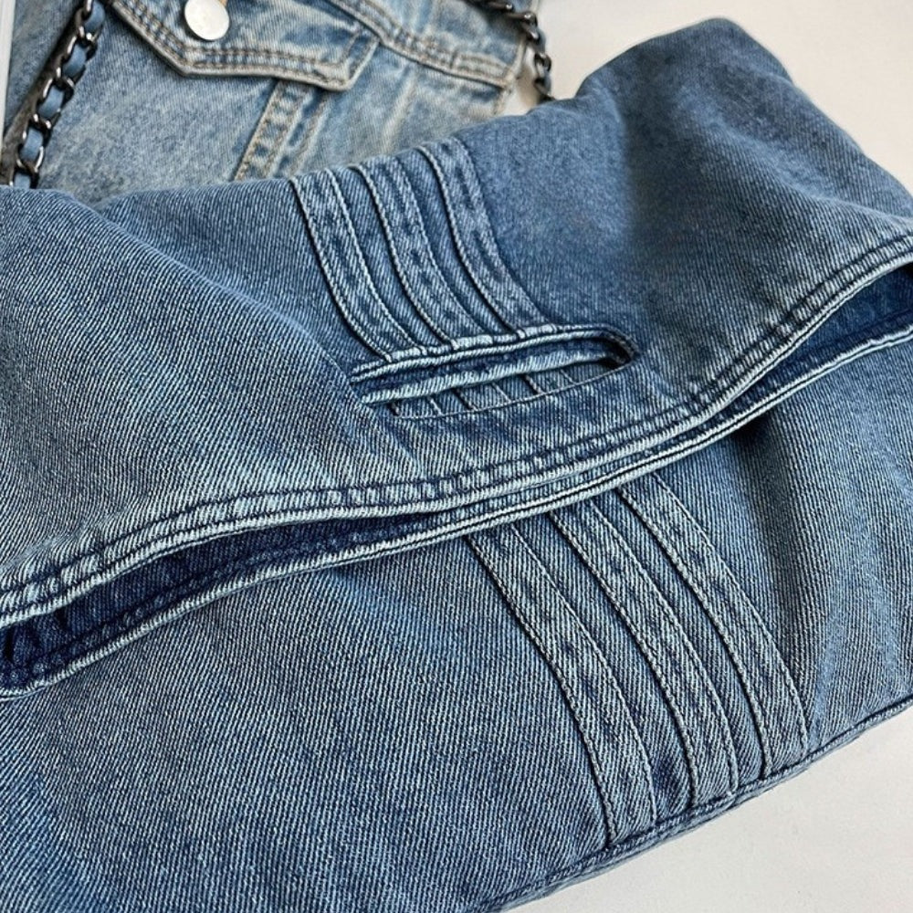 GINA - Sac à main bandoulière en jean, pratique et élégant, parfait pour un style décontracté au quotidien