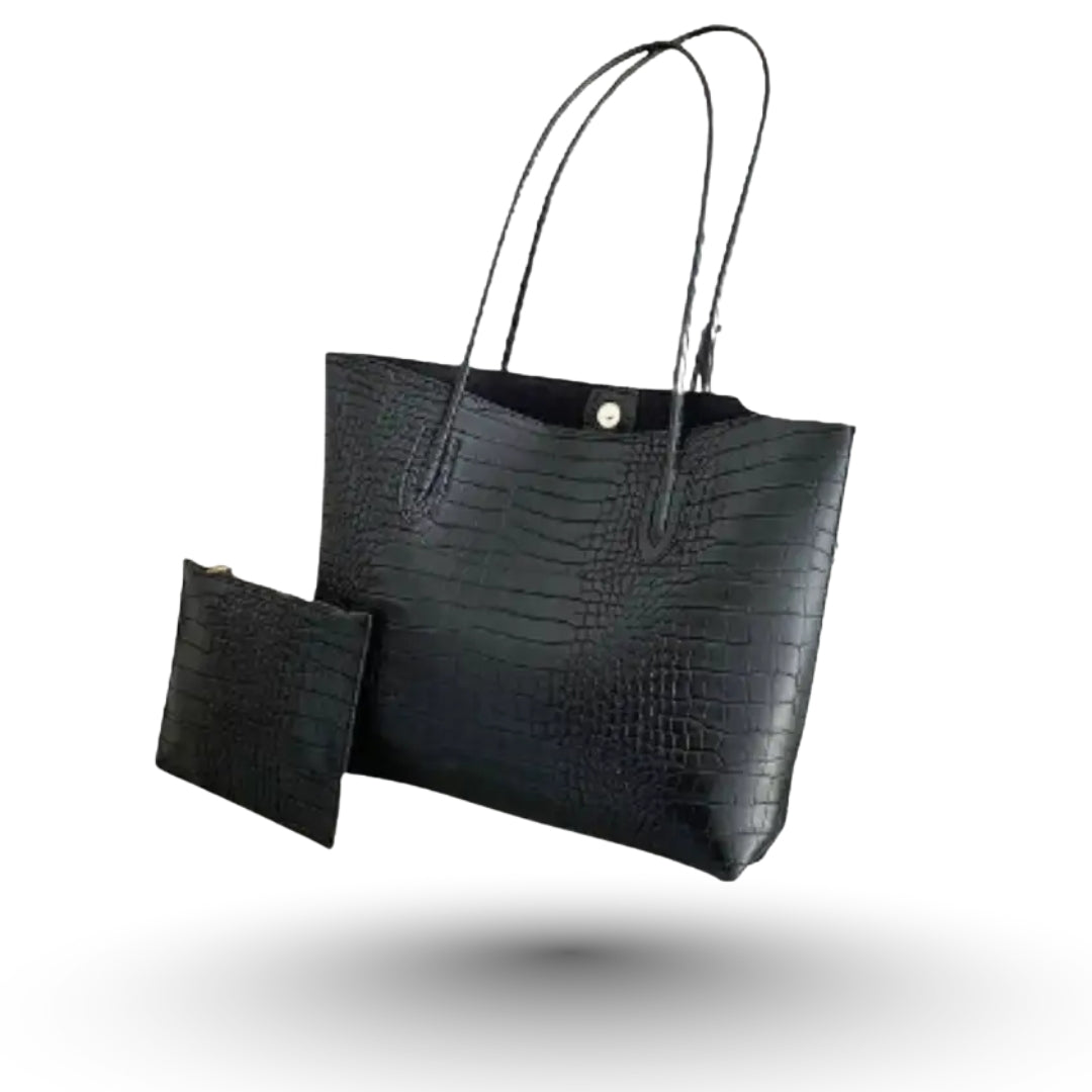 HANNAE – Sac de cours cuir grainé noir spacieux et raffiné, parfait pour un usage quotidien.