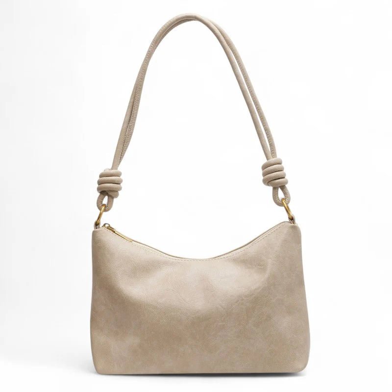 Sac à main femme ISA en cuir souple blanc élégant, spacieux et chic, parfait pour transporter ordinateur, cahiers et essentiels avec style et confort au quotidien.