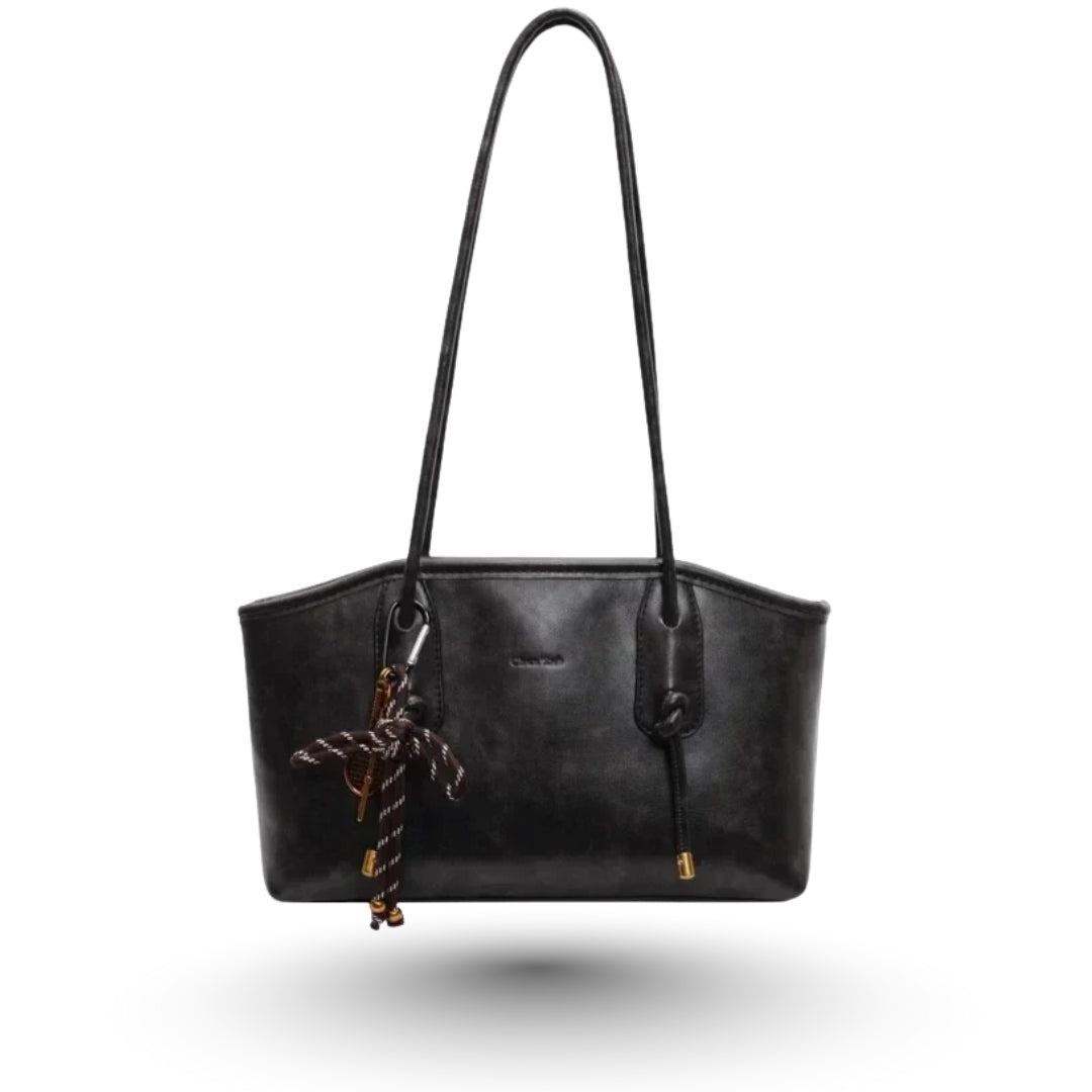 JISU – Sac cuir vintage noir, spacieux et raffiné, parfait pour le quotidien.