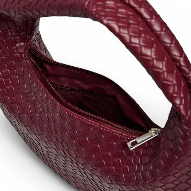 sac KAM petit sac à main cuir vegan rouge élégant, format compact et chic, idéal pour sorties, soirées et rendez-vous avec style