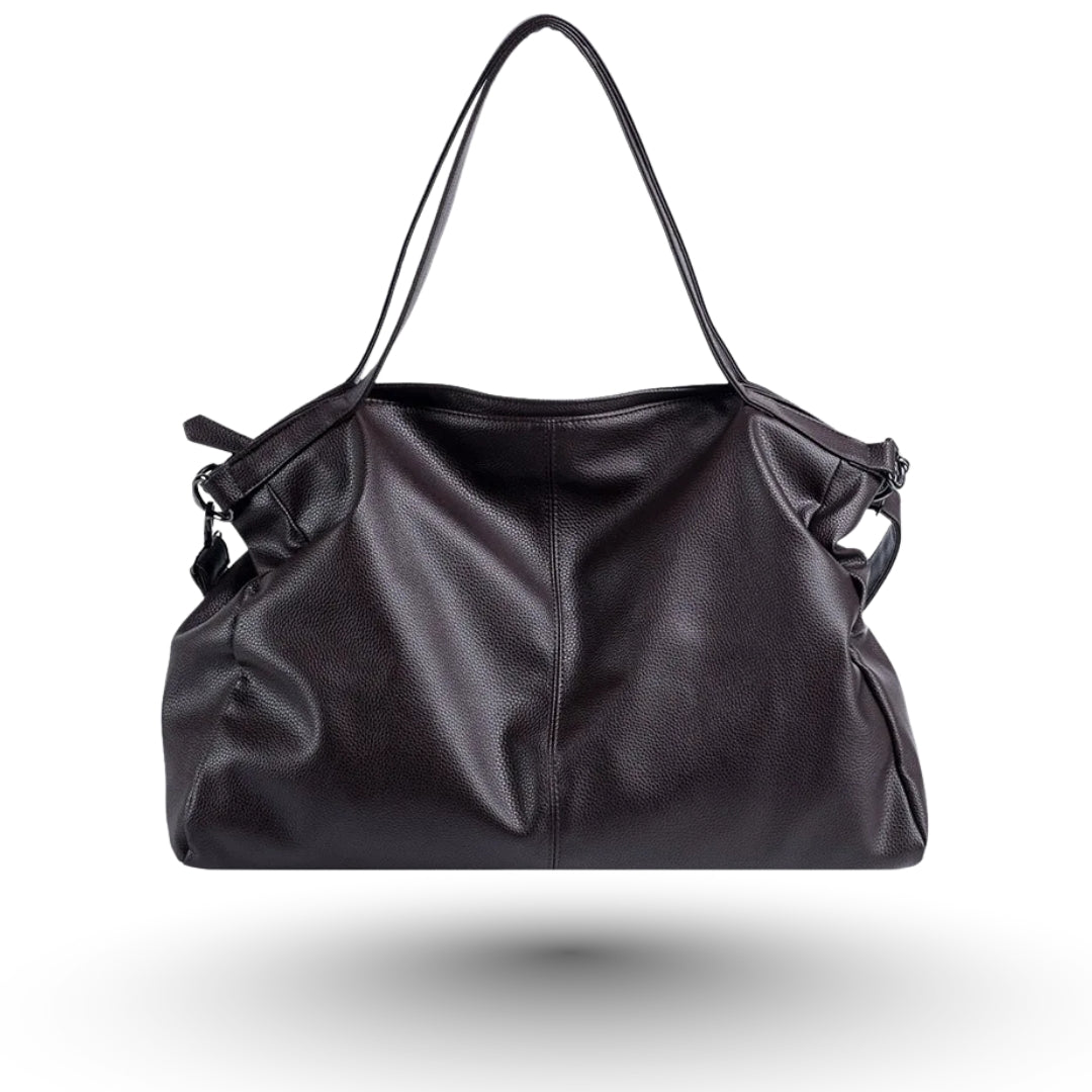 LEA – Sac à main de cours en cuir souple café, élégant et fonctionnel