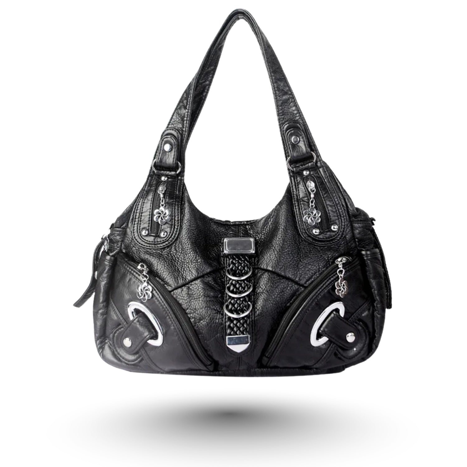 LORIE – Sac multipoche noir, élégant et pratique pour organisation et style.