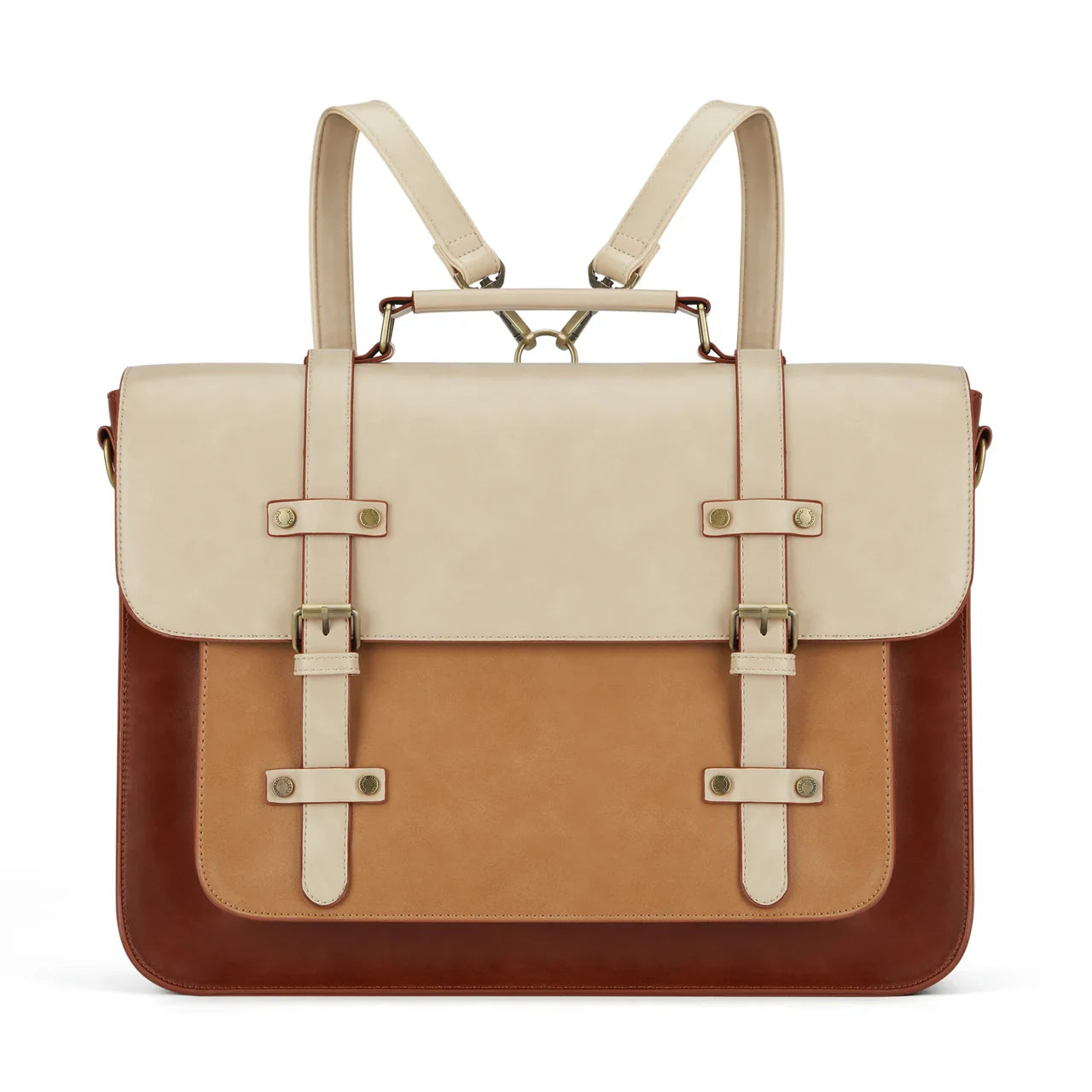 Grand sac à main Louise en cuir vegan,  orange, spacieux et structuré, idéal pour transporter ordinateur, dossiers et effets personnels avec style.