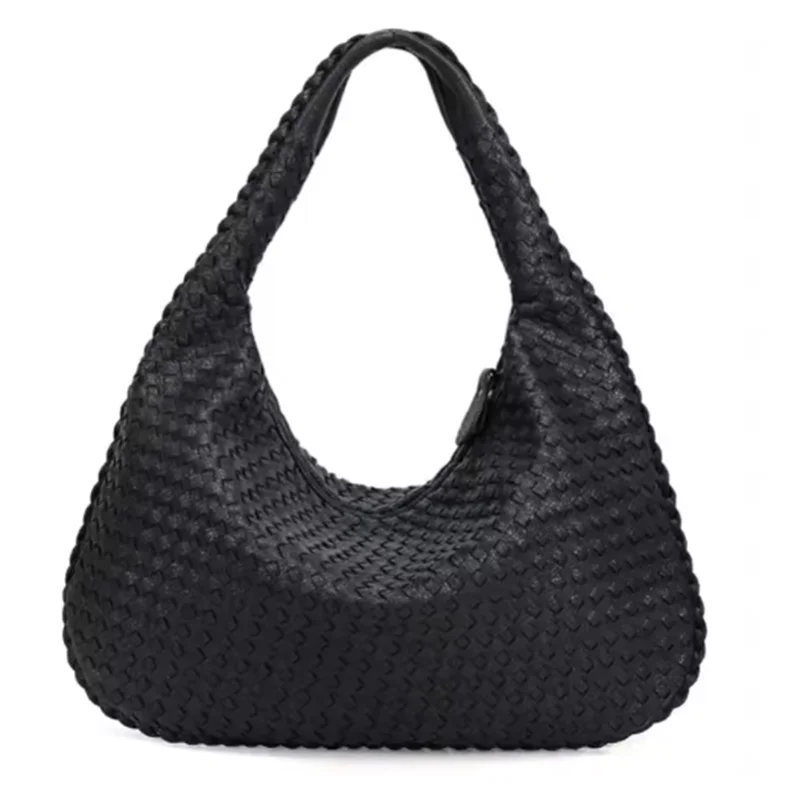 MAYA  Grand Sac Cuir tressé femme Noir