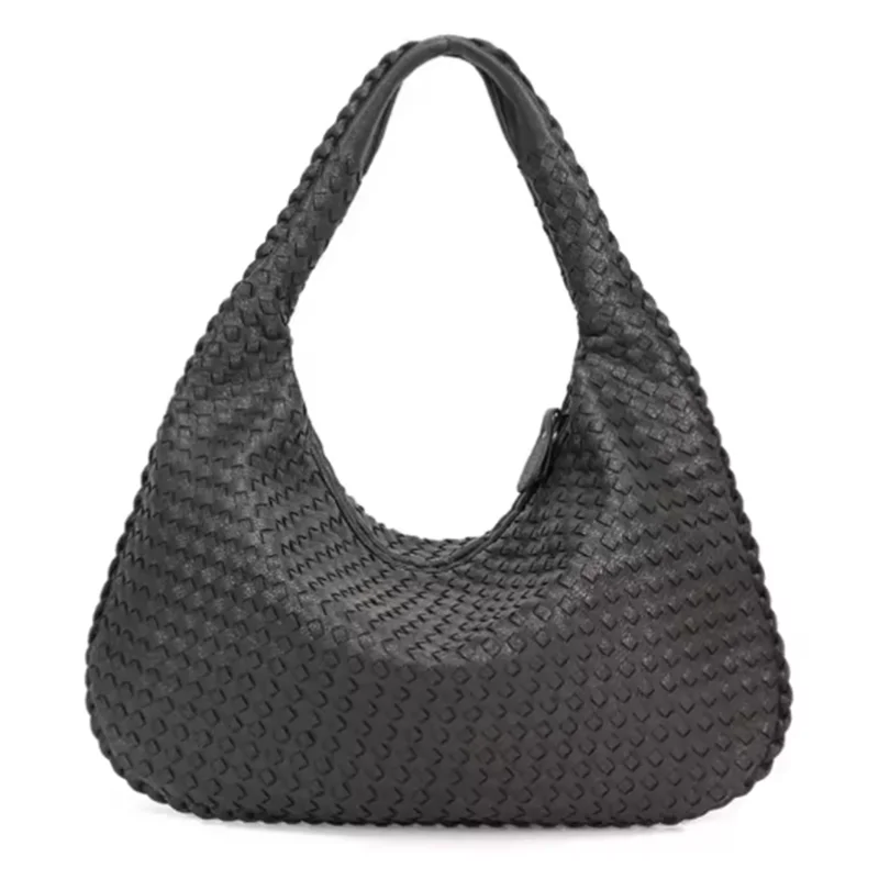 MAYA  Grand Sac Cuir tressé femme gris