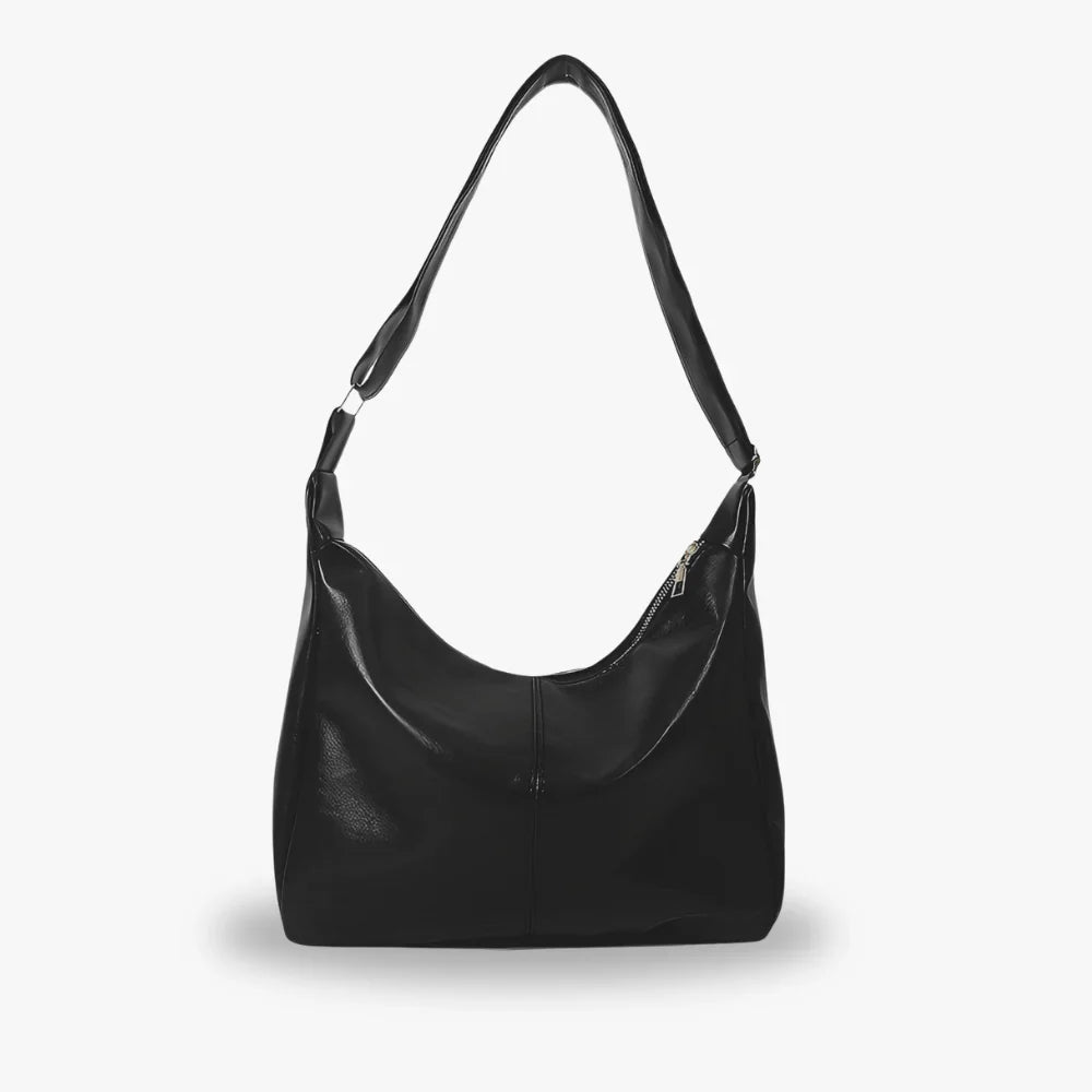 MILA - Sac à Main Bandoulière Tendance en Cuir noir pour femme, élégant et pratique