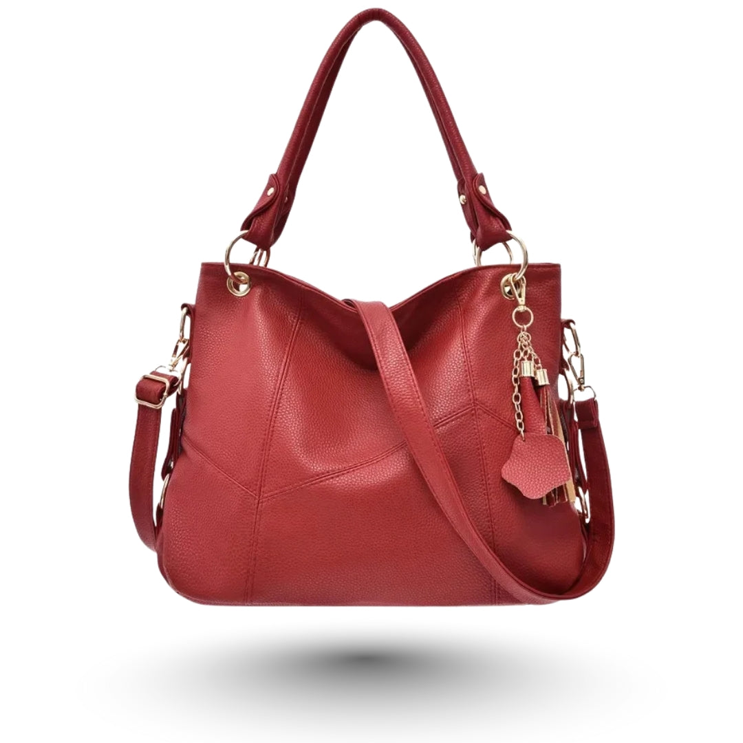 SARA – Sac bandoulière rouge tendance, élégant et pratique pour cours et travail.