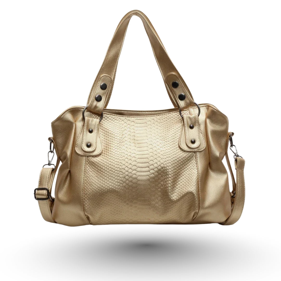 SELENE – Sac à main de cours en cuir écaillé gold de luxe, élégant et unique.