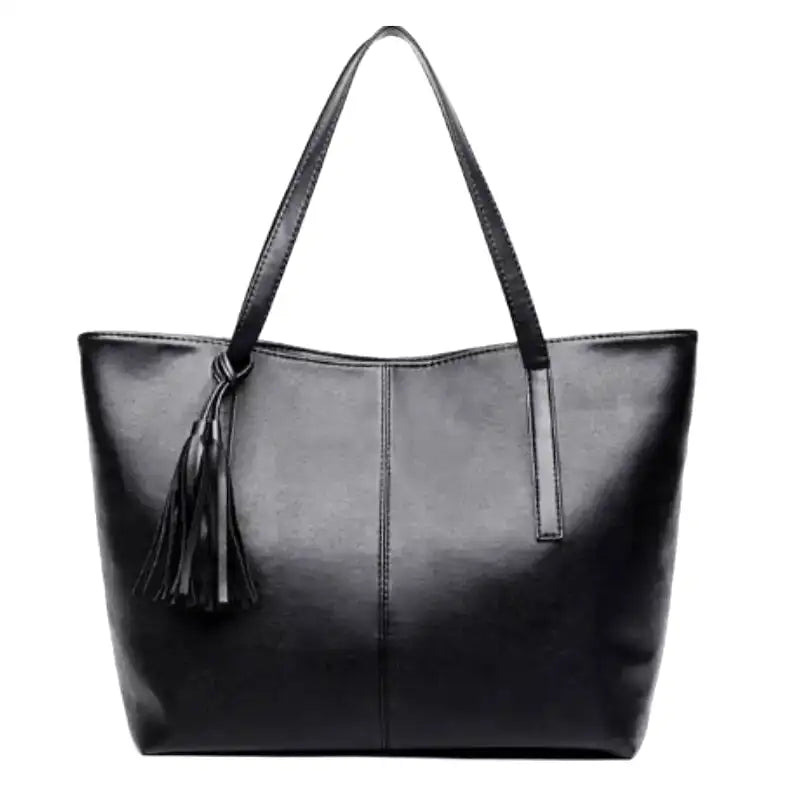 SORINA, Sac à Main Grande Capacité Rétro noir en cuir vegan, élégant et spacieux, avec multiples compartiments pour garder vos essentiels organisés au quotidien