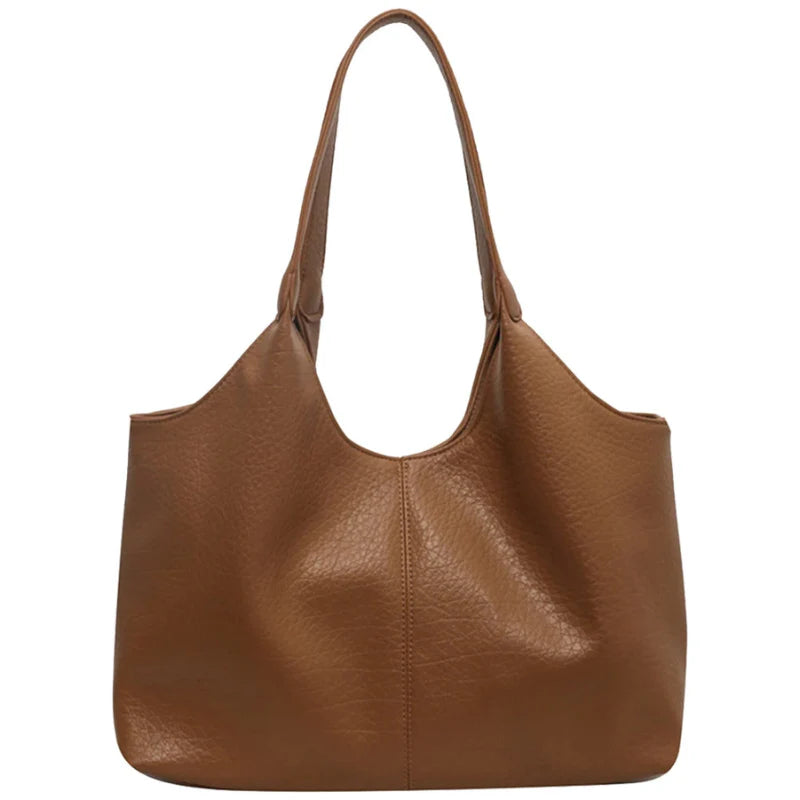 VYA grand sac à main vintage en cuir solide camel chic et style intemporel
